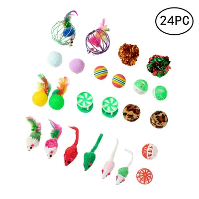 Cat Toy Combo Set with Cat Teaser Wand and Mouse Toys - 6