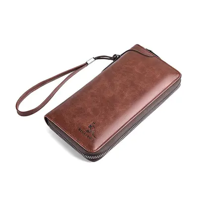 Herren-Langbrieftasche aus Leder, großes Fassungsvermögen, Clutch-Design - 7