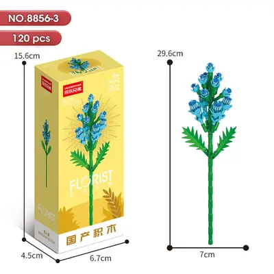 Building block flower educational puzzle children assembly toy bouquet decoration model girl puzzle rose gift - 9