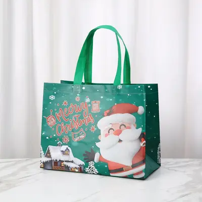 Kaschierte Weihnachts-Vliestragetasche mit 3D-Geschenkdesign - 7