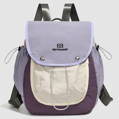 Contrast Color Nylon Backpack, Large Capacity, Lightweight, Multifunctional - 7