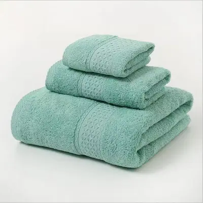 Badetuch-Set, dreiteilig, 100% reine Baumwolle - 13