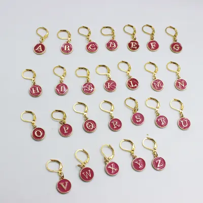 DIY Jewelry Accessories, Double-Sided Pendant, Key Clasp, 26 English Letters, Alloy - 11