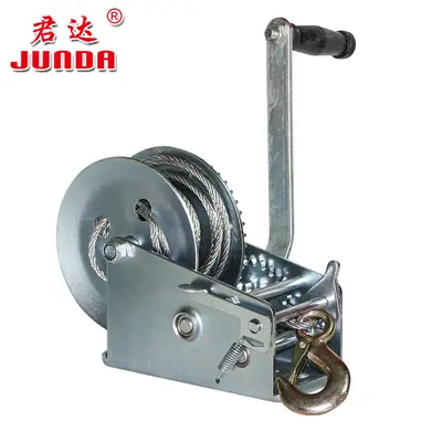 Small Portable Hand Winch, 1200 lbs Manual Winch with Steel Rope