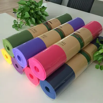 Monochrome TPE Yoga Mat 6mm, Beginner Level Fitness Mat with Support