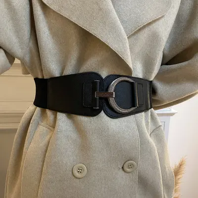 Leather Elastic Minimalist Belt, Light Luxury Waist Accessory