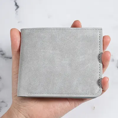 MUJI Men's Ultra-Thin Short Wallet, Soft Leather with Card Holder - 3