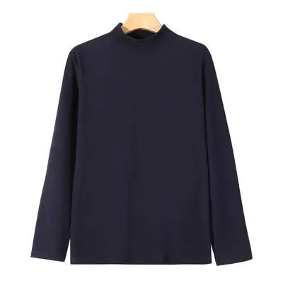 Herren-Winter-Langarmshirt, 280 g, doppelseitig Samt, Halbrollkragen, Slim Fit - 10