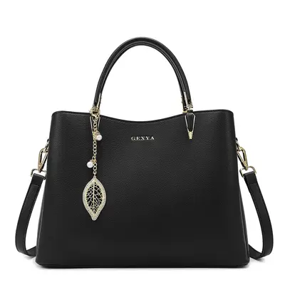 Women's Handbag, Large Capacity Multi-Compartment Soft Leather Commuter Bag - 7