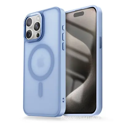 Magnetic Metal Frame Phone Case for iPhone 18 Pro Max with Skin-Feel Finish - 13