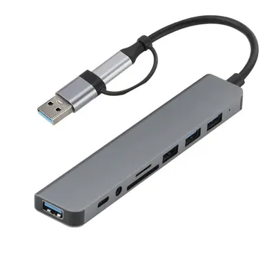 Type-C Docking Station USB Hub Multi-function 8-in-1 Expansion Dock for Tablet MacBook