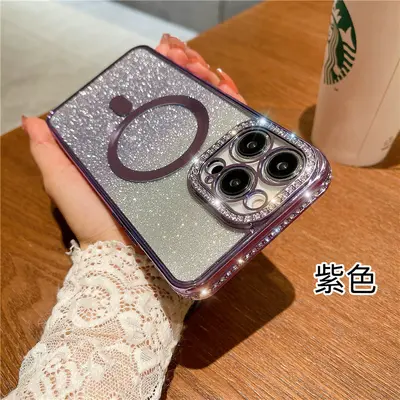 iPhone 16 Pro Max rhinestone magnetic charging case gradient - 7