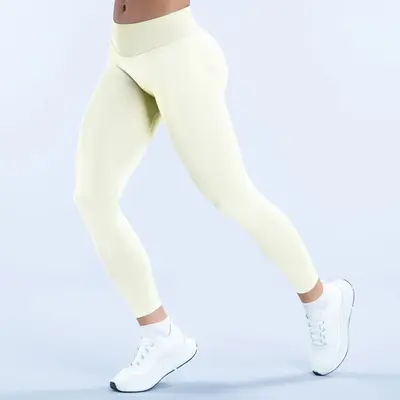 Üç bölmeli bel, büzgülü kalça kaldırıcı fitness pantolonu, dış giyim için dar kesim yüksek belli yoga taytı olan sınır ötesi Amazon dikişsiz yoga pantolonu - 8