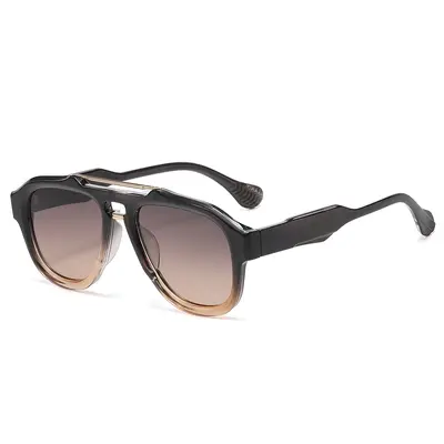 Double-Bridge Aviator Sunglasses, Unisex, UV Protection - 4