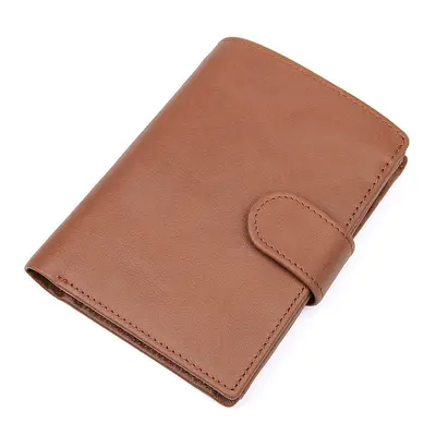 Retro Hakiki Deri Erkek Cüzdanı Üç Katlı Kısa Sığır Derisi RFID Korumalı - 8