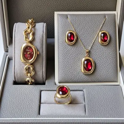 5-Piece Women's Quartz Watch Set with Bracelet
