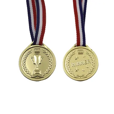 Children's Plastic Trophy, Small Gold Medal Award - 11