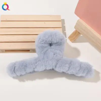 Qiyue sınır ötesi peluş saç tokası büyük peluş saç tokası saç köpekbalığı klip kadın saç kapmak şapkalar saç aksesuarları toptan - 13