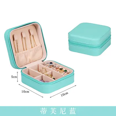 Cross-border jewelry box portable earring necklace ring box jewelry storage box spot wholesale labeling and delivery - 10