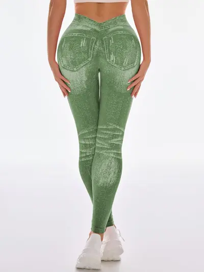 Seamless Back V-Waist Hip-Lifting Women's Yoga Pants, Quick-Dry - 10