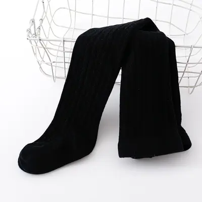 Girls' Solid Color Cotton Tights for Spring and Autumn - 9
