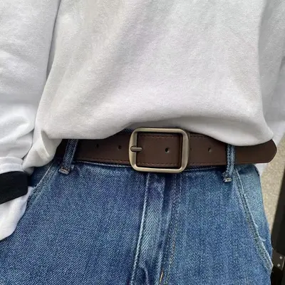 Women's belt 2025 denim pants student black versatile loose fit men's belt artistic retro needle buckle belt