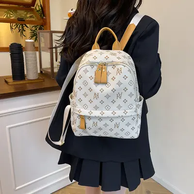 Women's Soft Leather Backpack, Large Capacity Travel Rucksack for Students - 2