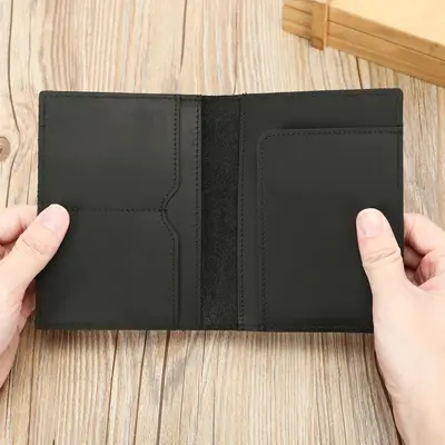 Crazy Horse Genuine Leather Passport Wallet with Card Holder - 9