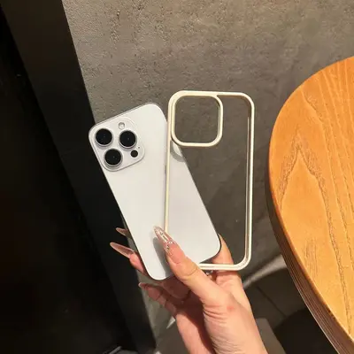 iPhone 16 Pro Max şeffaf akrilik dopamin kontrast renkli kenarlıklı Apple 15 koruyucu kılıf - 12