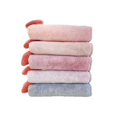 Children's Coral Fleece Towel Set, Quick-Dry, Thick and Absorbent