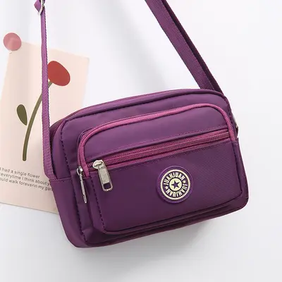 Oxford Cloth Women's Crossbody Bag, Floral Pattern, Middle-Aged Style - 7