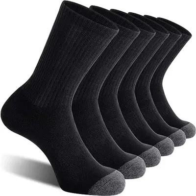 Men's High-Elastic Basketball Sports Socks, Black and White, Breathable