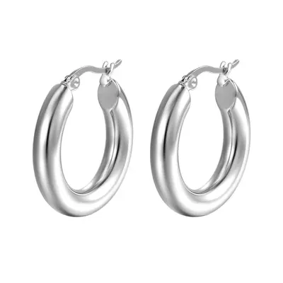 European and American Minimalist 18K Gold-Plated Circle Earrings for Women INS Style Geometric Stainless Steel Jewelry Wholesale INS Style Bestseller