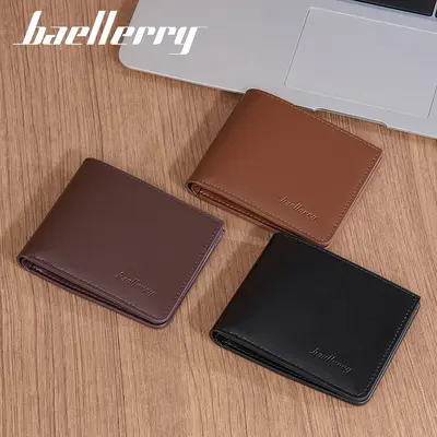 Baellerry Men's Bi-Fold Short Wallet with Multiple Card Slots - 4