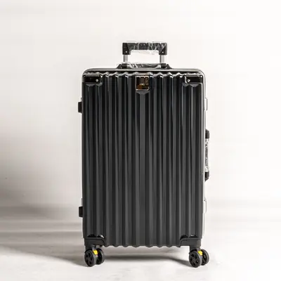 Koffertasche mit Rädern, moderner Aluminiumrahmen-Koffer, universal rollbar, 24 Zoll, für Studentinnen, 26 Zoll, strapazierfähig, trendy, Zahlenschloss, Ledertasche - 7