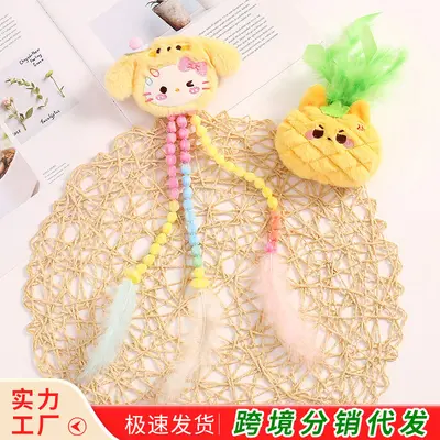 Ananas figürlü kedi oyuncağı, kedi nanesi dolgulu, oyun çubuklu - 1