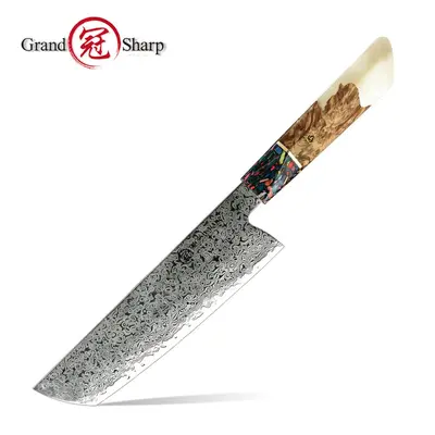 Guanrui AUS10 Çeliği Şam Çeliği Japon Şef Bıçağı Seti - 13