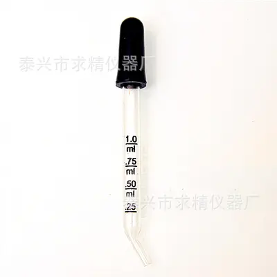 Glass Graduated Dropper 1 ml, Slanted Tip Essential Oil Bottle, Disposable - 8