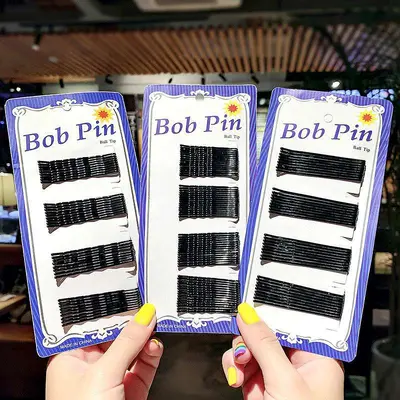 Blaugrüne Karte kleine schwarze Haarspange Stahlrahmen Haarspange gewellte Haarspange unsichtbare Haarspange für Frauen BB-Clip Haarstyler Haaraccessoires