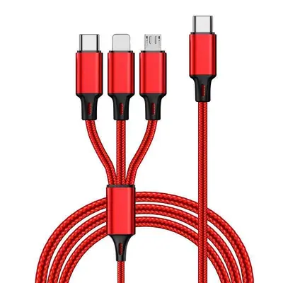 USB-C 3-in-1 charging cable with PD fast charging