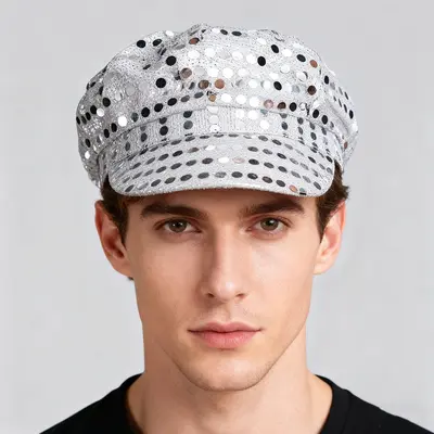70s disco sequin hat for parties and cosplay