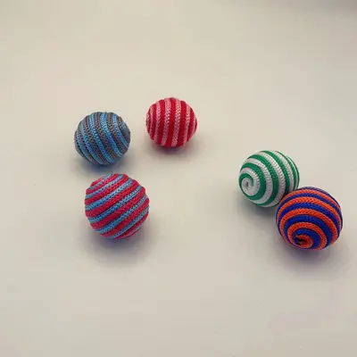 Colorful Nylon Woven Knot Ball Cat Toy, Self-Play - 5