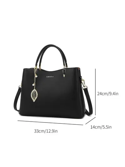Women's Handbag, Large Capacity Multi-Compartment Soft Leather Commuter Bag - 6