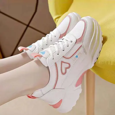 Damen-Chunky-Sneaker 2025, atmungsaktiv, Lederoptik