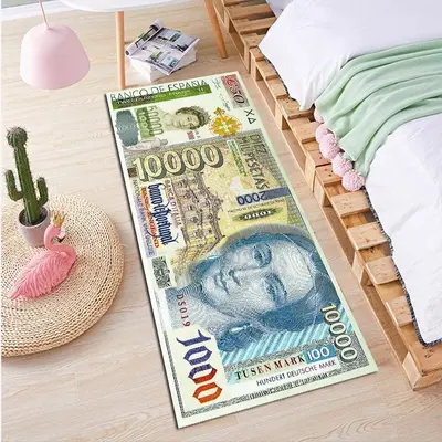 Dollar Bill Design Crystal Velvet Floor Mat, Full Coverage - 7