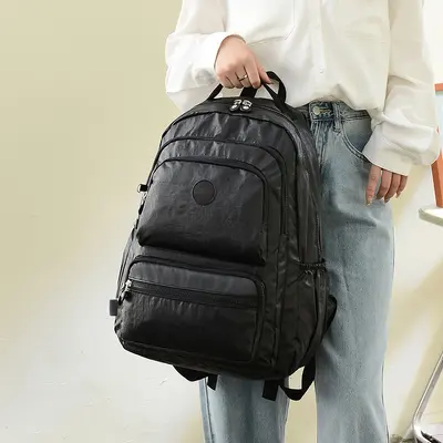 Wasserdichter Canvas-Rucksack, mehrere Fächer, große Größe - 2