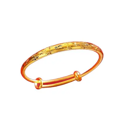 沙金饰品满天星手镯轻奢高级龙凤推拉手环仿真金镯子久不掉色手饰