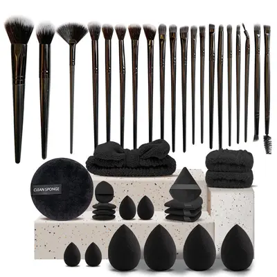 40-Piece Makeup Brush and Beauty Tool Set with Beauty Blender and Face Puff - 9