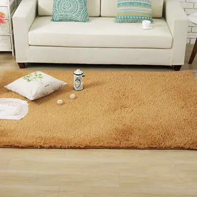 Modern Wool Rug for Living Room, Rectangular Silk Look Carpet - 7