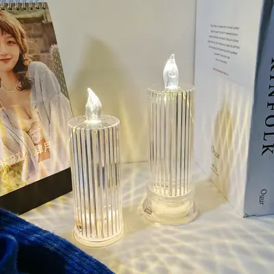 LED artificial candle lamp creative night light bedroom bedside lamp atmosphere lamp creative gift desktop decoration ornaments - 10